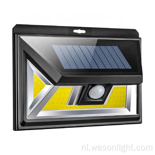 Groothandel 2 Modi 450 Lumen 74*COB Outdoor Security Solar Power Sensor Wall Monted LED Light IP65 Waterdicht